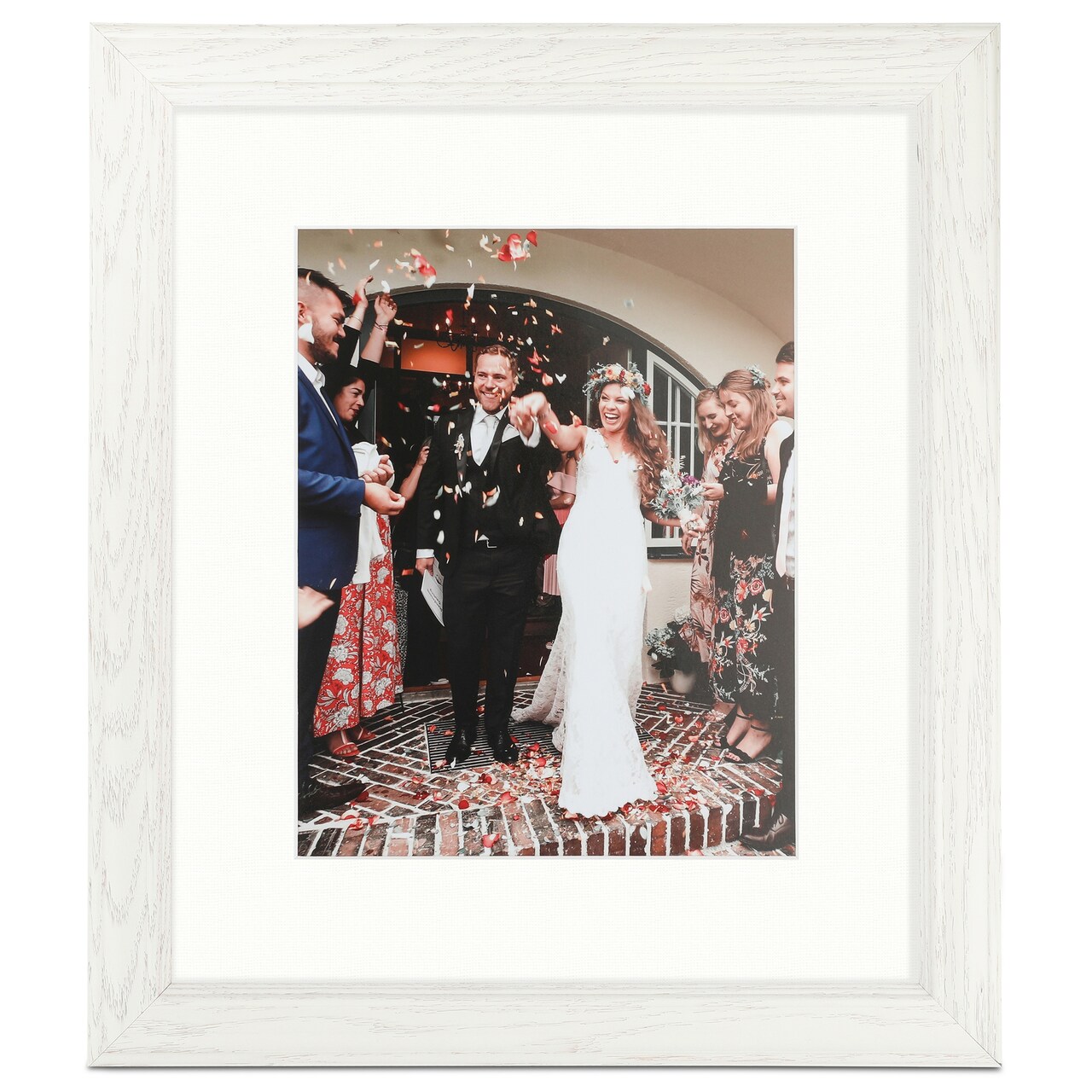 ArtToFrames 16x22" Matted Picture Frame with 12x18" Single Mat Photo Opening Framed in 1.25" White and 2" Mat (FWM-4098-16x22)